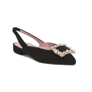 PRETTY BALLERINAS Black Made In Spain Clementine Slingback Flats